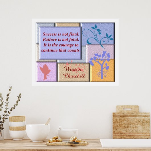 Winston Churchill citaat -poster Poster (Keuken)