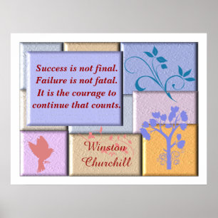 Winston Churchill citaat -poster Poster