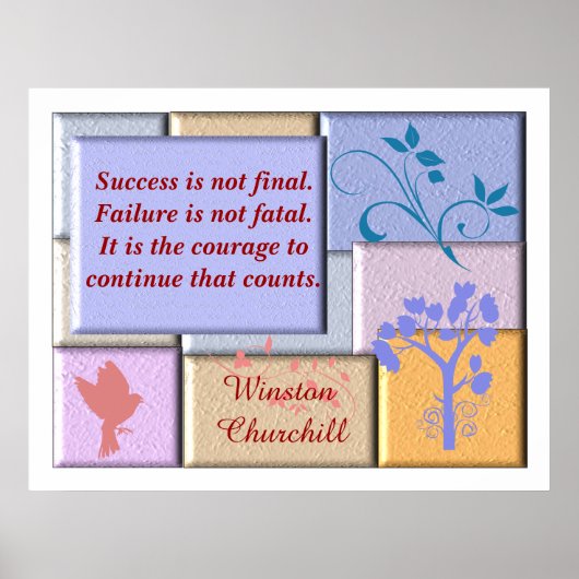 Winston Churchill citaat -poster Poster (Voorkant)