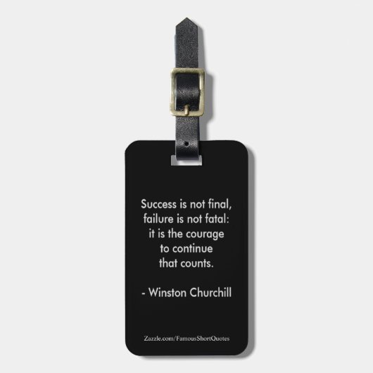 Winston Churchill Citaat; Succes Bagagelabel (Voorkant verticaal)