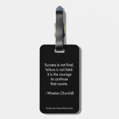 Winston Churchill Citaat; Succes Bagagelabel (Achterkant verticaal)