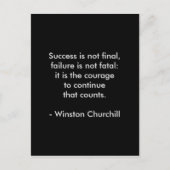 Winston Churchill citaat; Succes Briefkaart (Voorkant)