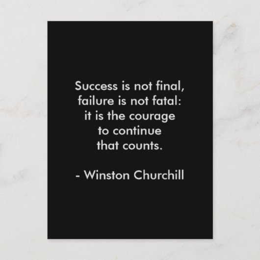 Winston Churchill citaat; Succes Briefkaart (Voorkant)