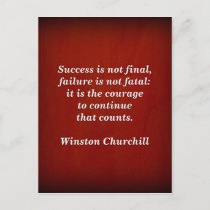 Winston Churchill Citaat; Succes Briefkaart