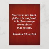 Winston Churchill Citaat; Succes Briefkaart (Voorkant)