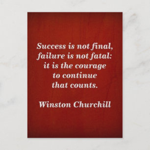 Winston Churchill citaat; Succes Briefkaart