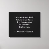 Winston Churchill Citaat; Succes Canvas Afdruk (Voorkant)