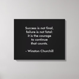 Winston Churchill Citaat; Succes Canvas Afdruk