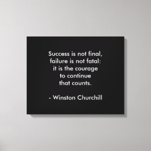 Winston Churchill Citaat; Succes Canvas Afdruk