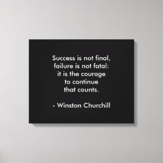 Winston Churchill Citaat; Succes Canvas Afdruk