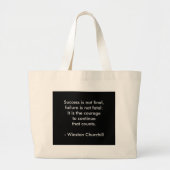 Winston Churchill Citaat; Succes Grote Tote Bag (Voorkant)