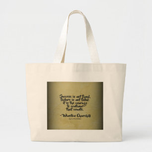 Winston Churchill Citaat; Succes Grote Tote Bag