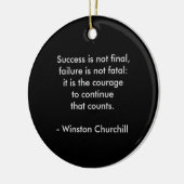 Winston Churchill Citaat; Succes Keramisch Ornament (Links)