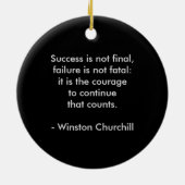 Winston Churchill Citaat; Succes Keramisch Ornament (Achterkant)