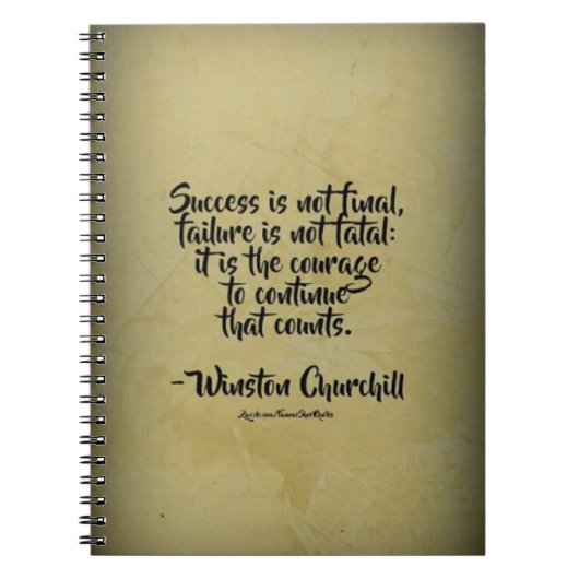 Winston Churchill Citaat; Succes Notitieboek (Voorkant)