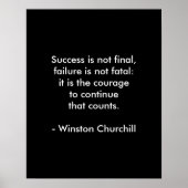 Winston Churchill citaat; Succes Poster (Voorkant)