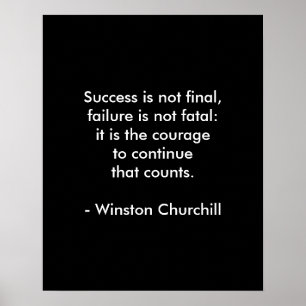 Winston Churchill Citaat; Succes Poster