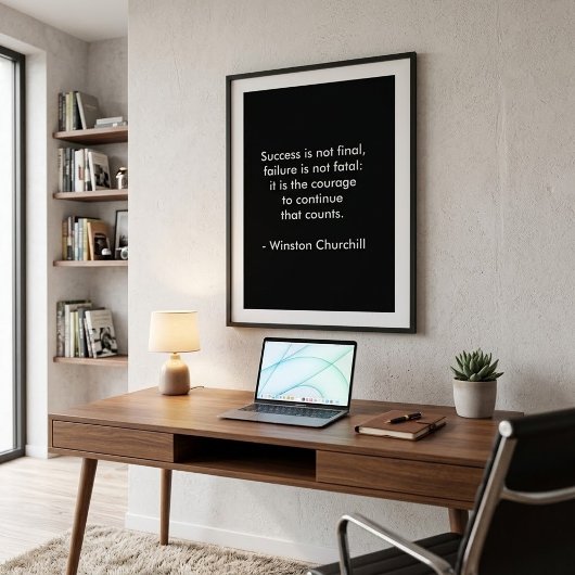 Winston Churchill citaat; Succes Poster