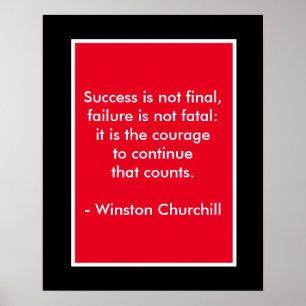 Winston Churchill citaat; Succes Poster