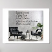 Winston Churchill citaat Succes Poster (Voorkant)