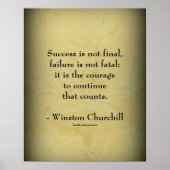 Winston Churchill Citaat; Succes Poster (Voorkant)