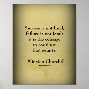 Winston Churchill Citaat; Succes Poster