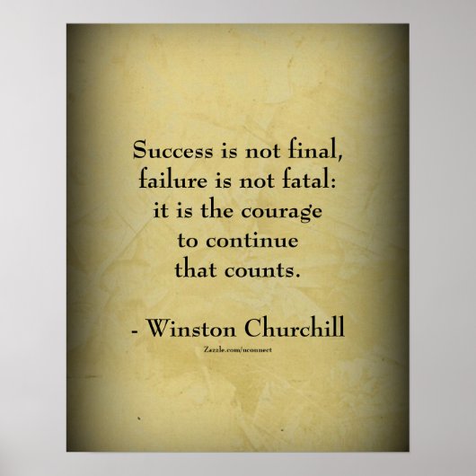 Winston Churchill Citaat; Succes Poster (Voorkant)