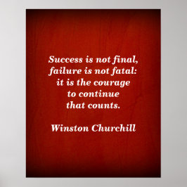 Winston Churchill Citaat; Succes Poster