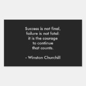 Winston Churchill Citaat; Succes Rechthoekige Sticker (Voorkant)