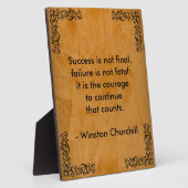 Winston Churchill Citaat; Succes Scroll & Stucco Fotoplaat (Zijkant)