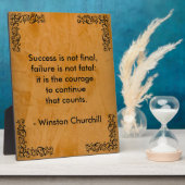 Winston Churchill Citaat; Succes Scroll & Stucco Fotoplaat (Zijkant)