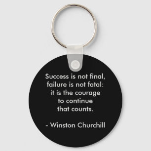 Winston Churchill Citaat; Succes Sleutelhanger