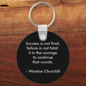 Winston Churchill Citaat; Succes Sleutelhanger (Voorkant)