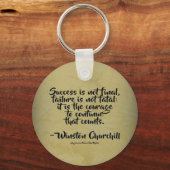 Winston Churchill Citaat; Succes Sleutelhanger (Voorkant)