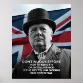Winston Churchill - "Continue inspanning" Poster (Voorkant)