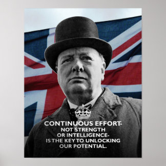 Winston Churchill - "Continue inspanning" Poster