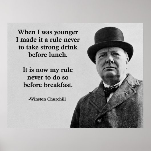 Winston Churchill Drink Poster (Voorkant)