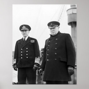 Winston Churchill en admiraal Dudley Pound Poster