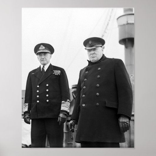Winston Churchill en admiraal Dudley Pound Poster (Voorkant)