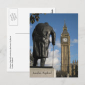 Winston Churchill en Big Ben Briefkaart, Londen Briefkaart (Voorkant / Achterkant)