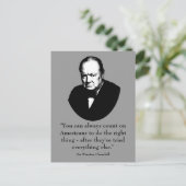 Winston Churchill en Funny Quote Briefkaart (Staand voorkant)