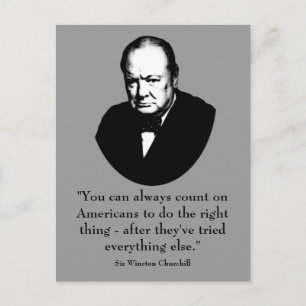 Winston Churchill en Funny Quote Briefkaart