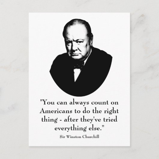 Winston Churchill en Funny Quote Briefkaart (Voorkant)