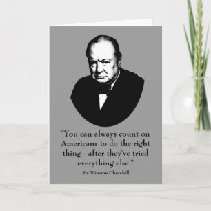 Winston Churchill en Funny Quote Kaart