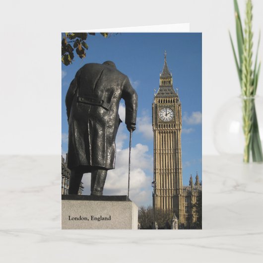 Winston Churchill en het Wenskaart van Big Ben Kaart (Voorkant)