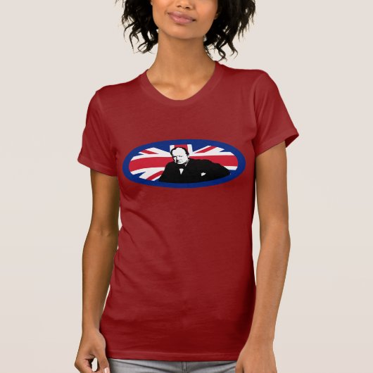 Winston Churchill en Union Jack Design T-shirt (Voorkant)