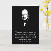 Winston Churchill en zijn grappige quote Kaart (Gele Bloem)