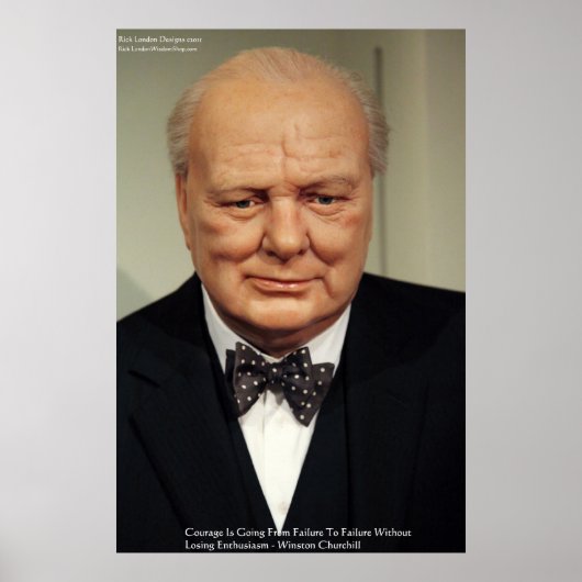 Winston Churchill Faillissement Wisdom Quote Poste Poster (Voorkant)