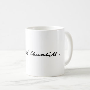 Winston Churchill handtekening autograaf symbool h Koffiemok