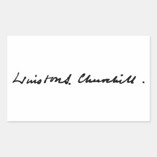 Winston Churchill handtekening autograaf symbool h Rechthoekige Sticker